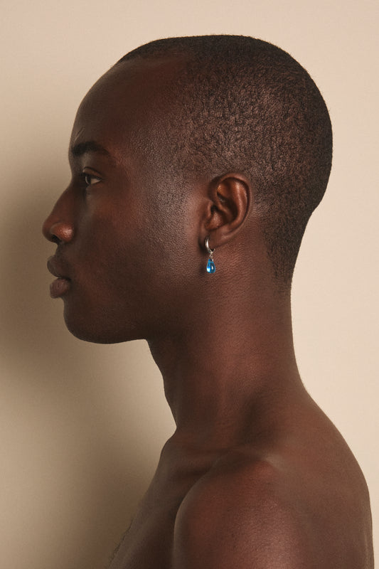 Monoboucle Goutte bleue irisée