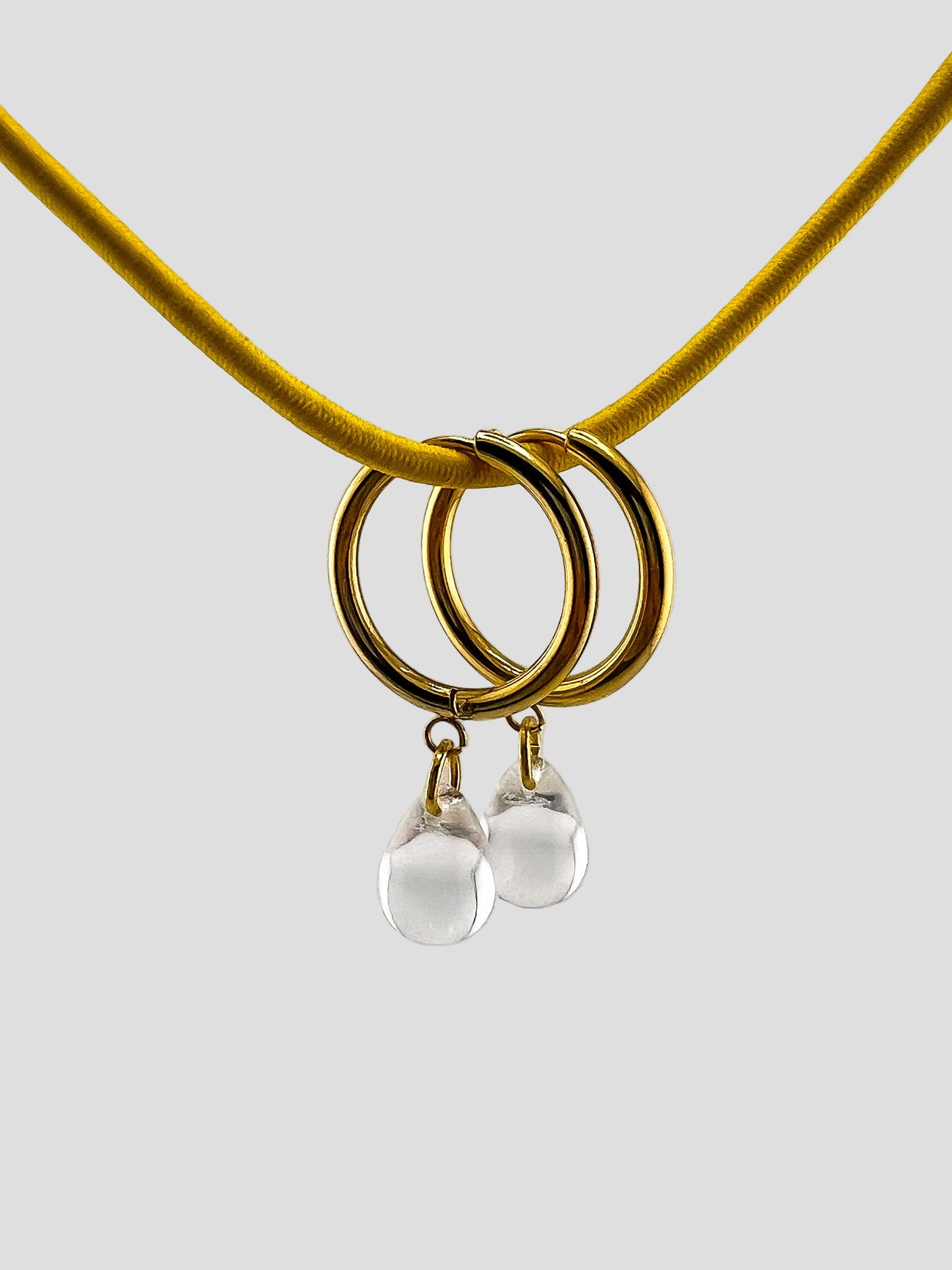 Boucles d'oreilles Clear Drop Gold