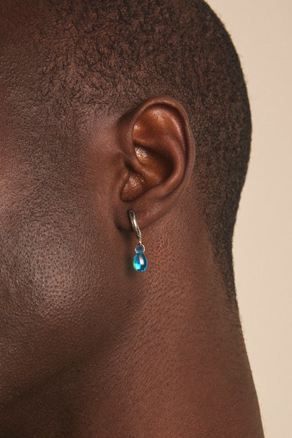 Monoboucle Goutte bleue irisée