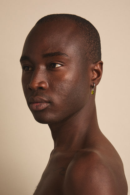 Mono Boucle Goutte verte irisée