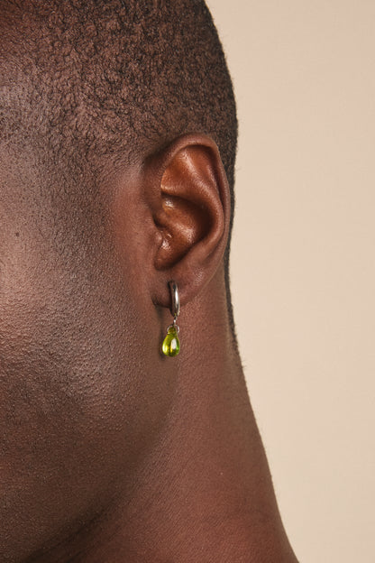 Mono Boucle Goutte verte irisée