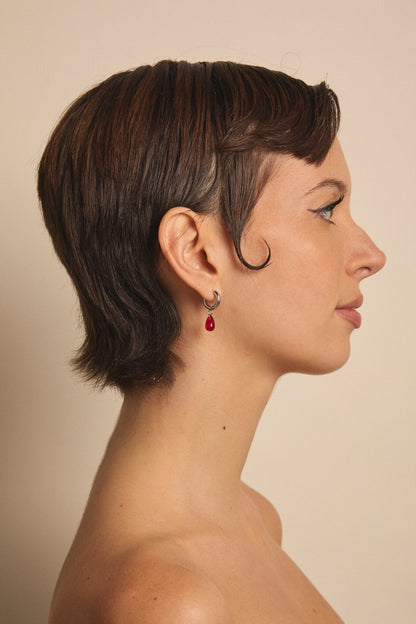 Monoboucle Goutte rouge irisée