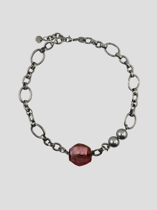 Collier Genesis rose #1