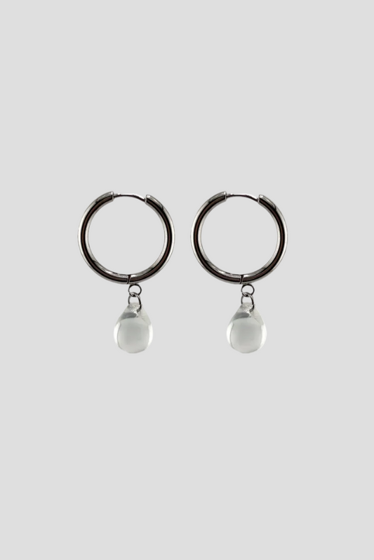 Boucles d'oreilles Clear Drop Silver